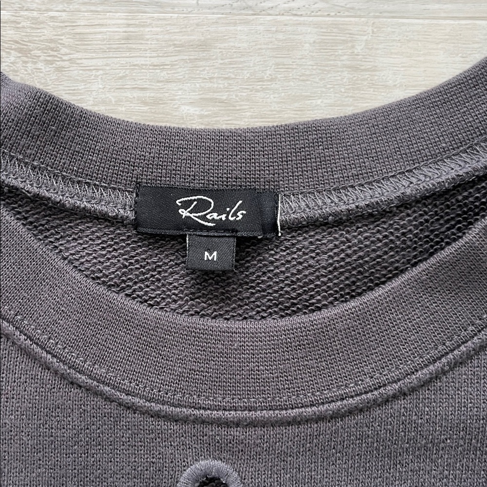 Rails Alice Eyelet Sweatshirt Soft Girl Coquette Cozy Pullover Women M Crew Neck - Picture 8 of 14